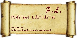 Plümel Lóránt névjegykártya